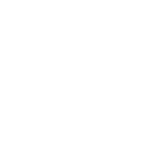 the logo with a black background and white